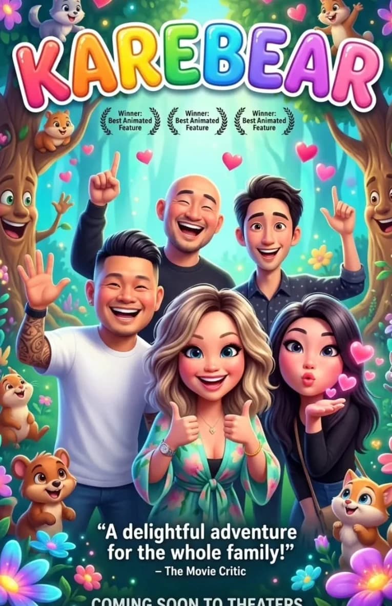 Animated movie poster portrait